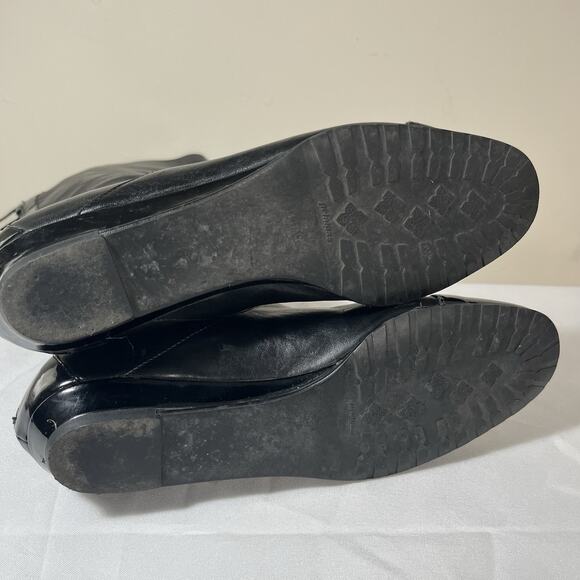 Prialpas Gomma Italy‎ Back Laced Tall Knee High Boot Black Leather 7 1/2 Riding - Picture 7 of 12